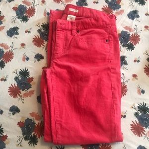 Jcrew toothpick corderoy pant